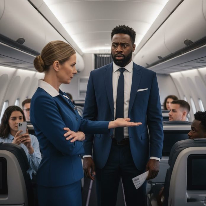 dreamina-2025-09-26-3345-A tense scene inside a modern airplane c...