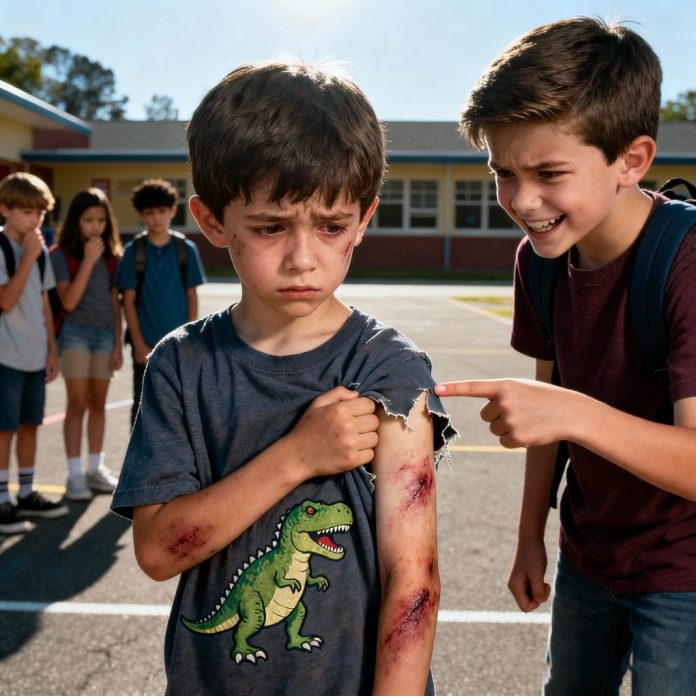 dreamina-2025-10-02-6047-A 1_1 photo of a tense schoolyard scene ...