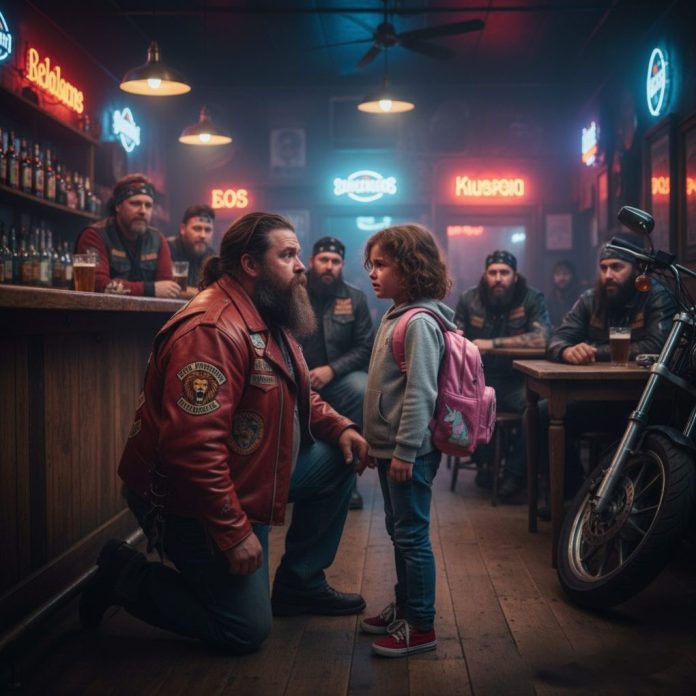 dreamina-2025-10-02-6802-Inside a biker bar with dim neon lights ...