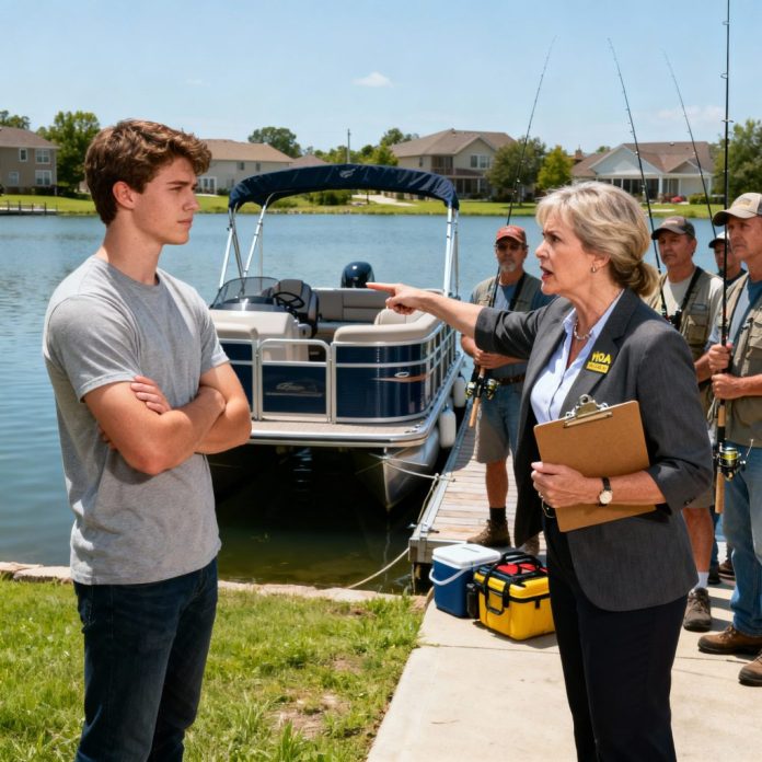 dreamina-2025-10-03-2140-A tense confrontation at the lakeside in...