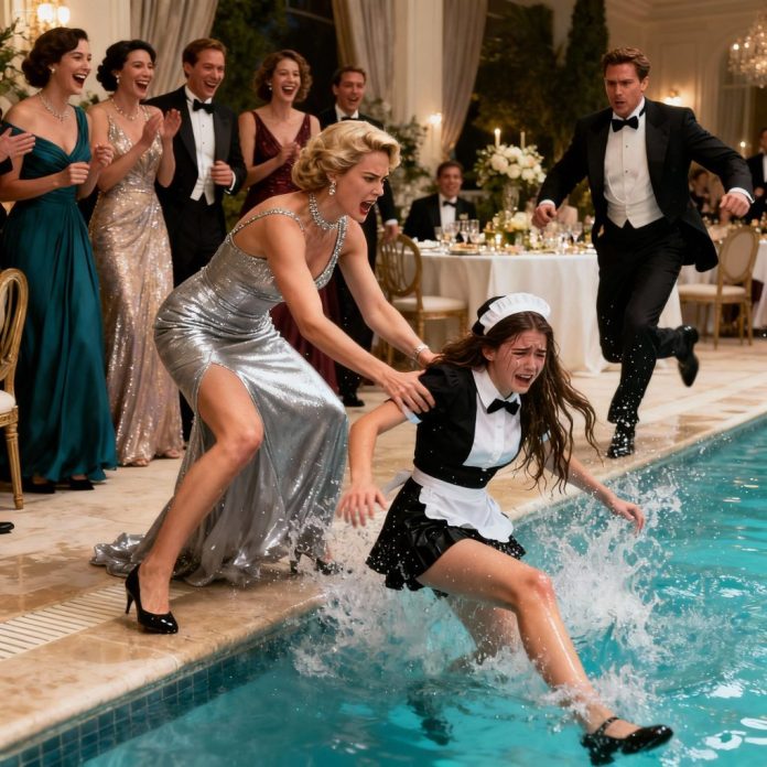 dreamina-2025-10-29-1169-A dramatic scene at a luxurious poolside...