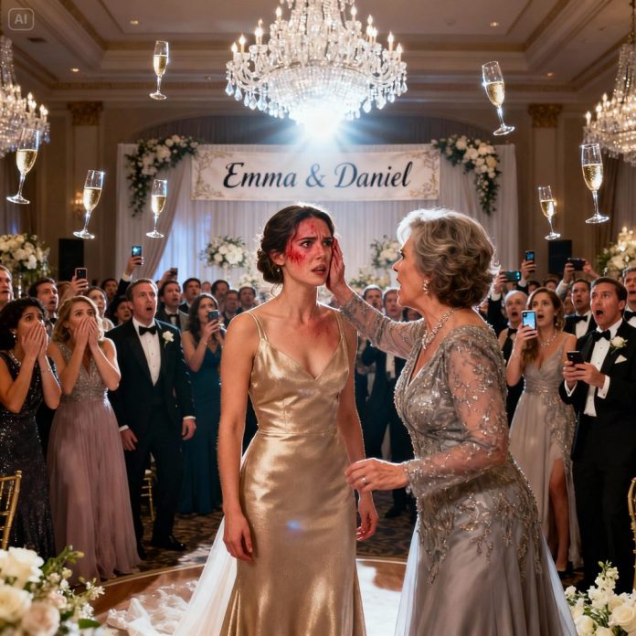 dreamina-2025-10-29-9123-A dramatic wedding reception scene in a ...