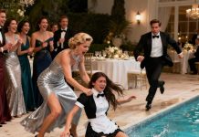 A poor waitress is cruelly shoved into the pool as the crowd jeers at her — but then, a mysterious millionaire approaches and does something no one could believe.