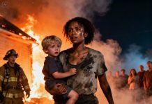A billionaire’s mansion was engulfed in flames, but no one dared to rush into the fire to save his son — until a poor Black woman, clutching her own child, ran into the blaze to rescue the boy. What happened next changed her life forever…