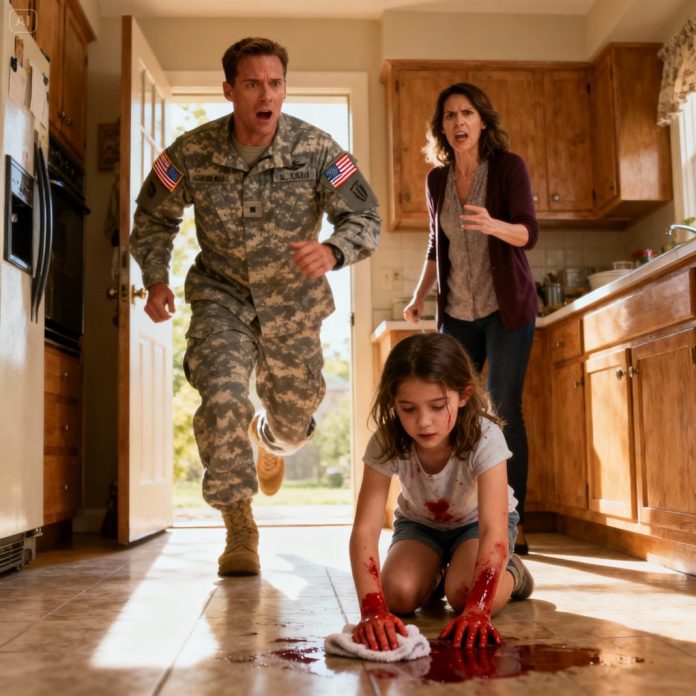 dreamina-2025-11-06-8929-A soldier father in a uniform with an Am...