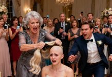 On my wedding day, my mother-in-law walked up to me, yanked off my wig, and exposed my bald head in front of all the guests while mocking me — but then something unexpected happened that made her deeply regret it…