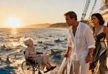 “Time to meet the sharks!” — the son and daughter-in-law pushed their elderly mother into the sea to steal her $10 million savings. But when they returned to the villa, the elderly mother was waiting for them… with a surprise.