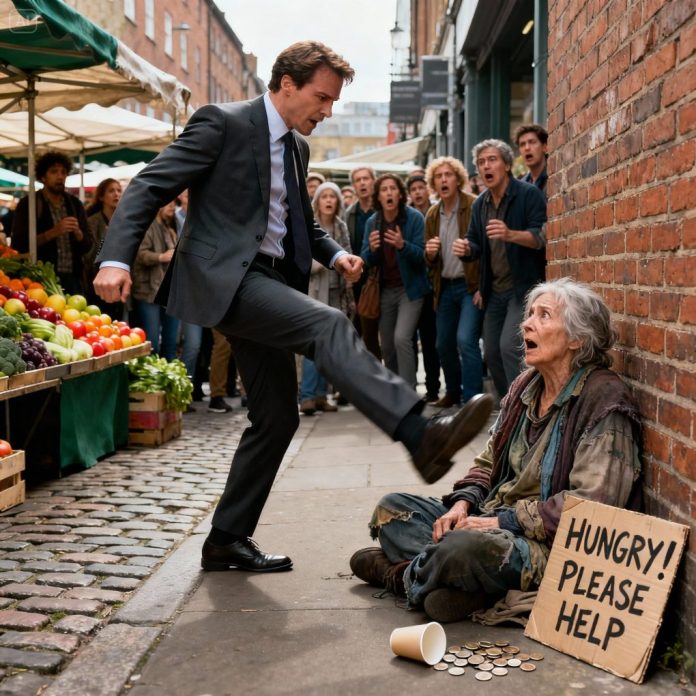 dreamina-2025-11-09-2837-A dramatic street scene at an outdoor ma...