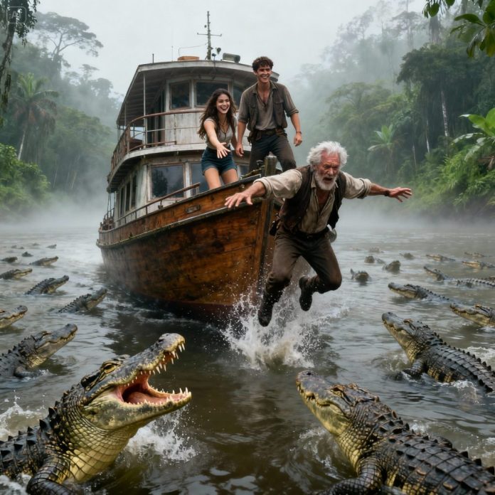 dreamina-2025-11-09-6905-A dramatic movie scene on a large wooden...