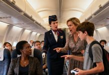 A racist mother demanded that a Black woman give up her seat by the door for her son — but the pilot’s reaction left everyone stunned…