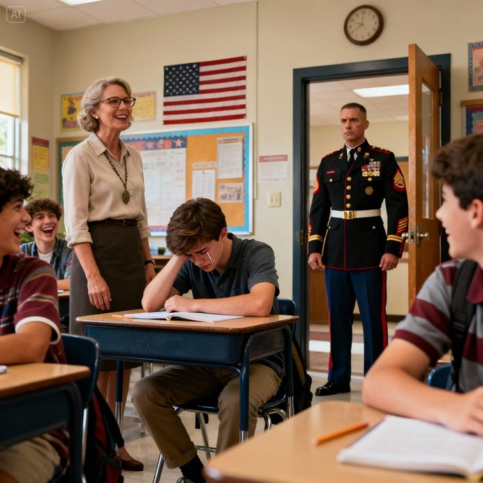 dreamina-2025-11-11-8531-A dramatic classroom scene in a bright A...