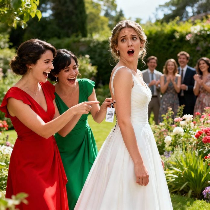 dreamina-2025-11-12-3362-A humorous wedding scene outdoors in a b...