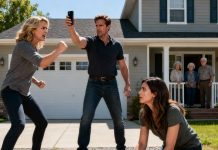 At my parents’ house, my six-year-old daughter was playing in the yard when I suddenly heard a loud bang. I rushed outside — and froze in horror. My sister had almost run over my little girl. She jumped out of the car, furious, and started dragging my unconscious daughter off the road, shouting, “Keep your brat away from my car! Look what she’s done!” I ran to help, but before I could reach my child, my parents had already rushed to comfort my sister. “What’s wrong, honey? Why are you upset?” my father asked, while my mother threw me a look of pure disgust. “Look at what your daughter’s caused. Get out.” My sister, still trembling with rage, stormed toward me with her hand raised. But before she could strike, my husband came outside — and the moment he saw what had happened to our little girl, what he did next left everyone speechless.