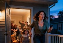 My phone rang—it was my husband. “Where are you?” “I’m at my sister’s,” I said, balancing a plate of cake. “The whole family’s here for my niece’s birthday.” His next words sliced through the laughter around me. “Listen carefully. Take our daughter and get out—right now.” “What? Why?” I stammered, my chest tightening. “Just go! Don’t ask!” His voice trembled—not with anger, but with fear. My heart dropped. Without thinking, I grabbed my daughter’s hand and ran for the door. And what happened next made everyone scream.