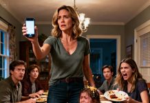 During family dinner, my three-year-old reached for a bite from my sister’s plate. In an instant, my sister snapped — she grabbed the plate and hurled it at my daughter’s face. “Here! Eat like a dog!” she screamed, pinning my sobbing child to the floor. Before I could move, she yanked my little girl’s hair and slammed her down again. My daughter’s cries filled the room, and everyone froze. Then my mother said coldly, “Some children only learn boundaries through force.” That was it for me. I stood up, trembling but calm, and said the words that made the entire room fall silent: “I recorded everything.” The expression on my sister’s face when I made that phone call afterward… I’ll never forget it.