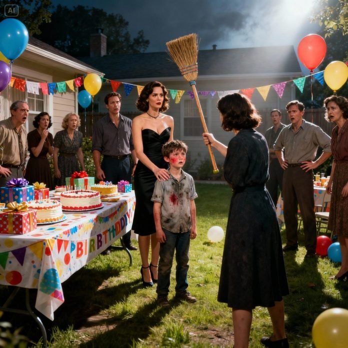 dreamina-2025-11-17-5727-A dramatic backyard birthday party in th...