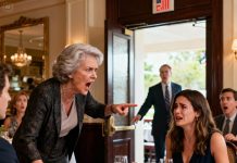 At dinner, my mother-in-law laughed for everyone to hear. “She can’t even cook — she doesn’t belong in our family. She’s nothing but an outsider,” she sneered, then waved me toward the door. The restaurant manager hurried over and asked, “Ma’am, should I remove them for you? Just say so.” The table went quiet. I smiled sweetly and said, “Actually, I’m the owner. Please show that woman out.”