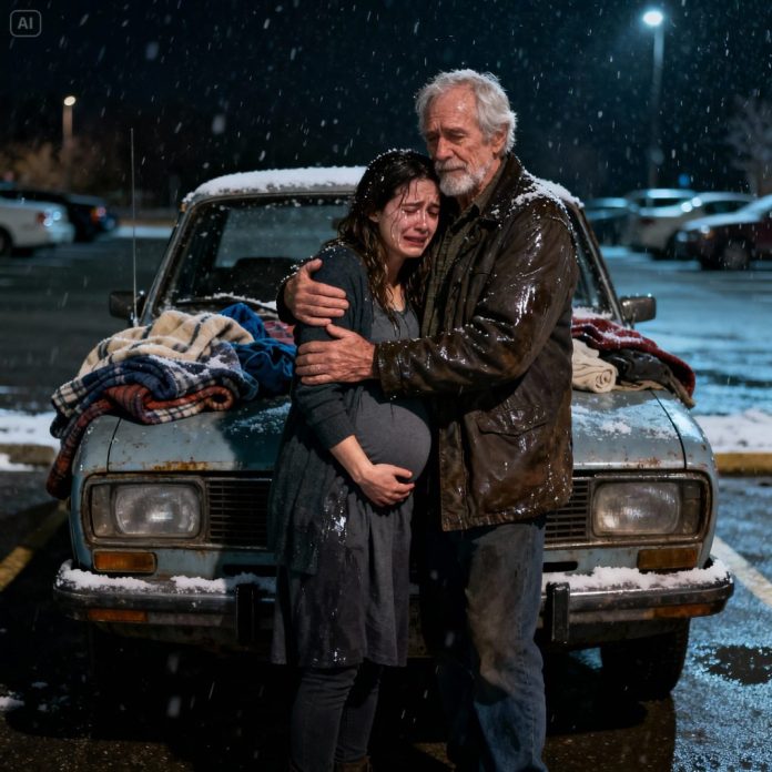 dreamina-2025-11-18-7712-A young pregnant woman cries in the arms...