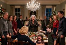 During Christmas dinner, my mother-in-law suddenly slapped my 5-year-old across the face. “Shut up — you’re just like your worthless mom,” she snapped. Everyone else kept eating, pretending nothing happened, while my daughter’s lip began to bleed. Then my 8-year-old son looked her in the eye and said, “Grandma, should I show them the bruises you told me to cover up?” The room went silent. No one moved.