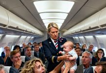 I was carrying my three-month-old baby on a flight home to reunite with my husband when the flight attendant announced that the plane was over capacity. The entire cabin fell silent — until my baby started crying. “Your child is too loud,” she snapped. “You need to get off the plane.” Before I could react, she yanked my baby from my arms and forced me off the aircraft. I was trembling, only able to make one call: “Flight 302… turn back.” Five minutes later,…