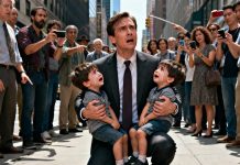 He stopped when he saw the homeless woman collapse on the sidewalk. But what left the billionaire frozen wasn’t her— it was the pair of crying twins beside her. The eyes, the nose, the dimples— they looked eerily like his own. He stepped closer and whispered, “Who… are you?” A little boy looked up through tears and asked, “Sir… are you our dad?” His heart clenched— and from that moment on, his life changed in a way he never expected.