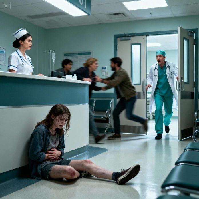 dreamina-2025-11-22-8414-A dramatic emergency room waiting area. ...