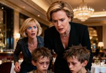 In the middle of the upscale restaurant, two scruffy little twin boys approached the table of the wealthy woman. One of them timidly asked, “Ma’am… could we have some leftover food, please?” She looked up—and her heart nearly stopped. Those eyes, that nose… identical to the two sons she had been searching for for years. Her voice trembled as she whispered, “Who… are you? Why do you look so much like their mother?” The twins looked at each other—and their reply began to unravel a devastating secret.