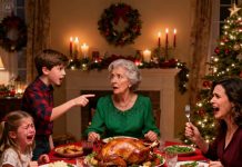 At Christmas dinner, my mother-in-law snapped at my 5-year-old daughter. Everyone kept eating, pretending nothing happened. Then my 8-year-old son looked up and asked, ‘Grandma, should I show everyone the thing you told me to hide?’ The entire room went silent…
