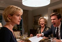 During family dinner, my husband slammed divorce papers onto the table. “Sign them. I’m done looking at your pathetic, low-class face.” His mother chuckled cruelly. “My son’s a director. He deserves someone far above you.” I smiled softly and lifted my phone. “Go on.” Then I fixed my gaze on him. “You do realize… your director title only exists because I approved it?” He went rigid. “W-what do you mean…?” I placed my phone down with perfect calm. “I mean: you’re fired.”