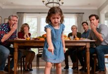 At Thanksgiving dinner, my five-year-old daughter suddenly screamed, ran to the table, and threw the entire turkey onto the floor. The whole family froze. I knelt down, trying to stay calm, and asked, “Why did you do that?” She panted, lifting her hands like she had just saved the world. “Because I saved everyone!” No one understood… until she whispered the words that turned the entire room to ice.