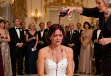 My mother-in-law splashed an entire glass of red wine onto my white dress. “Useless thing! You’ve ruined my son’s career!” she screamed in the middle of the party. I sat still, calmly dabbing at the stain as if none of the stares around us existed. Then I looked up, my voice light as air. “You’re right. Six months ago, I shouldn’t have used my own money to save your company.” I rose to my feet, fastening my coat with absolute composure. “Tomorrow morning, I’m pulling every last cent out.” No one could speak. The entire room thickened into silence—while my mother-in-law went pale on the spot.