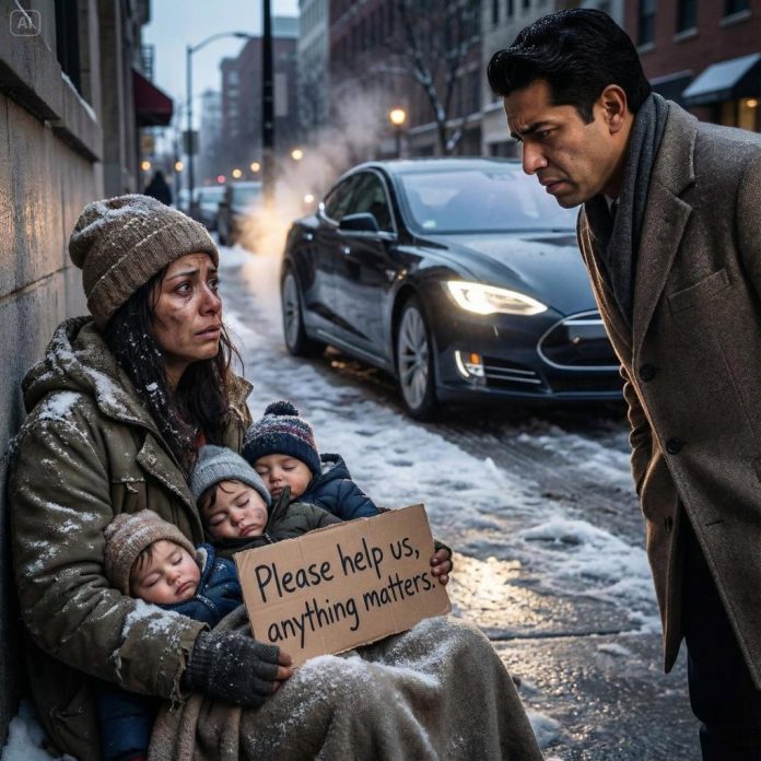 dreamina-2025-11-27-1445-A surreal 1_1 shot on a snow-covered str...