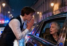 I was dining at an upscale restaurant with my daughter and her husband when they suddenly rushed out, leaving me alone at the table. As I reached for the bill, a trembling waiter leaned in and whispered, ‘Ma’am… you need to leave NOW. They weren’t who you think they are.’ Before I could ask what he meant, the entire building lit up with red and blue flashes, and officers stormed through the doors—calling out my daughter’s name.