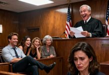 At the divorce trial, my husband lounged back confidently and said, “You’re never getting a cent of my money again.” His mistress added, “Exactly, baby.” His mother sneered, “She’s not worth a dime.” The judge opened the letter I’d submitted before the hearing, skimmed it for a few seconds… and suddenly laughed out loud. He leaned forward and murmured, “Well… this just got interesting.” All three of their faces went pale instantly. They had no clue… that letter had already ended everything for them.