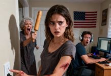 My husband was at his computer with headphones on while my mother-in-law beat me with a rolling pin, shouting, “This is for not taking out the trash!” I waited until she ran out of breath, then quietly stepped toward the outlet. When she understood what I was about to do, she screamed in panic, “No, don’t… not that…”