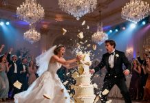 As I raised the knife to cut the wedding cake, my sister grabbed me tightly and whispered, “Push it aside.” I turned to her, then back to the groom smiling at me. Without hesitation, I slammed the cake cart hard, sending the three-tiered cake crashing to the floor as guests screamed. Amid the chaos, my sister grabbed my wrist and pulled me toward the side exit. “Run,” she said, her face pale. “You have no idea what he was planning to do to you tonight.”