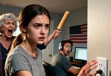 My husband was sitting at his computer with headphones on while my mother-in-law was hitting me with a rolling pin and yelling, “That’s what you get for not taking out the trash!” I waited until she got tired, then calmly walked toward the power outlet. When she realized what I was about to do, she panicked and screamed, “No, don’t… not that…”