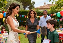 Mi exmarido apareció en la fiesta de cumpleaños de nuestro hijo con su nueva esposa. Ella le dio una escoba a mi hijo y le dijo: «Ve a ayudar a tu madre a limpiar, eso es lo que tienes que hacer». Mi hijo me miró, con las mejillas ardiendo de vergüenza. No dije ni una palabra… no hasta que abrió su último regalo. Y en cuanto vio lo que había dentro, palideció por completo.