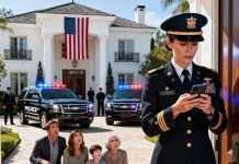 I—a female soldier returning after three years stationed at the border—was stopped at the gate of the mansion. My sister crossed her arms, her voice dripping with contempt: “This prestigious family is full of successful businessmen. There’s no place here for a poor, pitiful soldier like you.” I stood still, neither arguing nor explaining. I simply pulled out my phone and dialed a familiar number. “Hello, let’s begin.” Five minutes later, every one of them turned pale and fell to their knees, begging me to speak even a single word. They had no idea… I was never just an “ordinary soldier.”