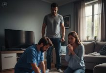 When I came home from a business trip, I saw my daughter collapsed by the door. My husband calmly said, “You’re overreacting, I just punished her a little.” Tears blurred my eyes as I called for an ambulance. But when the paramedic arrived and looked at my husband, he froze. Then he whispered, “Ma’am… is that your husband? Because actually…