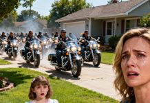 It was my daughter’s birthday — not a single guest showed up. My phone buzzed with a message that tore me apart: “Who would go to a party for a girl without a dad?” I forced a smile so my little girl wouldn’t see how much it hurt. Then, just as we were about to blow out the candles, the ground began to shake. A line of motorcycles roared down the street, engines thundering. My daughter’s eyes widened as she whispered, her voice trembling, “Mom… those are Dad’s friends. That’s the letter I sent them…”