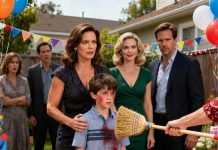 My ex-husband came to our son’s birthday party with his new wife. She shoved a broom into my son’s hands and said, “Go help your mom clean up — that’s your job.” My son glanced at me, his face turning red with embarrassment. I stayed silent… until he opened his final gift. The moment she saw what was inside, her face turned pale.