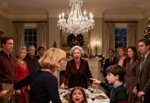 At Christmas dinner, my mother-in-law slapped my 5-year-old daughter across the face. “Be quiet, just like your useless mother.” The whole family kept eating as if nothing had happened. My little girl’s lip started to bleed. Then my 8-year-old son looked straight at her and said, “Grandma, should I show everyone the bruises you told me to hide?” The entire room froze