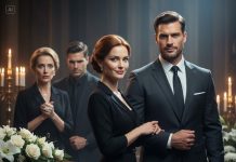 Six years ago, my sister stole my millionaire fiancé — the one I was days away from marrying. At my mother’s funeral, she strutted in beside him, held up her diamond ring, and sneered, “How sad… thirty-eight and still single. I have a husband, wealth, a mansion.” I smiled calmly. “Have you met my husband yet?” And when I called him over, her entire face went white — because my husband was actually…