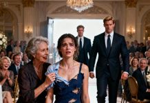 My husband’s relatives crowded around me in the middle of the venue, sneering, “Take off your dress. Let’s see what’s so ‘beautiful’ that you think you belong in this family.” I froze, my hands trembling with anger and humiliation, and no one on their side stood up for me—only cruel laughter echoed around us. I bit down hard, fighting back tears. But then the entire atmosphere shifted. My two brothers—billionaires they assumed I would never dare mention—walked in. The floor seemed to tremble as they stepped forward and positioned themselves in front of me. My eldest brother stared straight at my in-laws, his voice low and chilling: “Touch my sister again… and you’ll lose far more than your cheap little dignity.” The whole crowd fell silent.