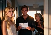 At 6 a.m., my mother-in-law’s shrieks rattled the whole building. “You changed the locks on our apartment?!” My husband stormed in, red-faced. “Are you crazy?!” I remained completely calm. No yelling. No explanations. I just gave him a white envelope. He ripped it open, read the first line… and instantly stopped, his lips shaking…