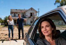 My ex-husband left me to marry someone else. Before taking his whole family to prepare for the wedding, he texted me: “When we come back, you will no longer belong to this house.” I looked at the message, then quietly made my own decision. A few days later they returned—but the land was completely empty. No house. No fence. No trace. Their excitement vanished. They could only whisper, “Where… did everything go?” I sat in my car, rolled down the window, watched them panic—and smiled.