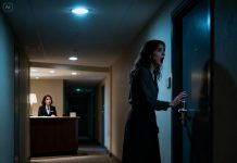 The hotel receptionist barely looked up before sliding me a different room key and whispering, “Don’t go to the one you booked.” I laughed nervously, thinking it was some kind of mistake—until five minutes later, a piercing scream echoed from the hallway outside my door. My hand froze on the handle. Whatever was happening… it wasn’t meant for me. Or was it?