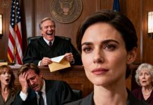 He leaned close to my ear and whispered like a victor, “Don’t cry now. You’ll need your tears when I take the house.” His mistress laughed, “And the car.” His mother smiled sharply, “And your dignity, too.” In the courtroom, the judge opened the envelope I had submitted. He skimmed a few lines… then suddenly burst out laughing. My husband frowned. “What’s so funny?” The judge looked up, stared straight at him, and said slowly, “Karma, son.” And that was the moment his entire face collapsed.