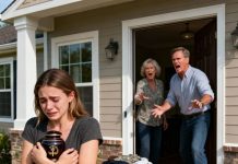 The morning after my soldier husband’s funeral, I came home to find my in-laws changing the locks. His father coldly declared, “Only blood family is allowed. Your time here is over.” I stood motionless as they packed my belongings into boxes, then looked him straight in the eye and said, “You forgot one thing…”